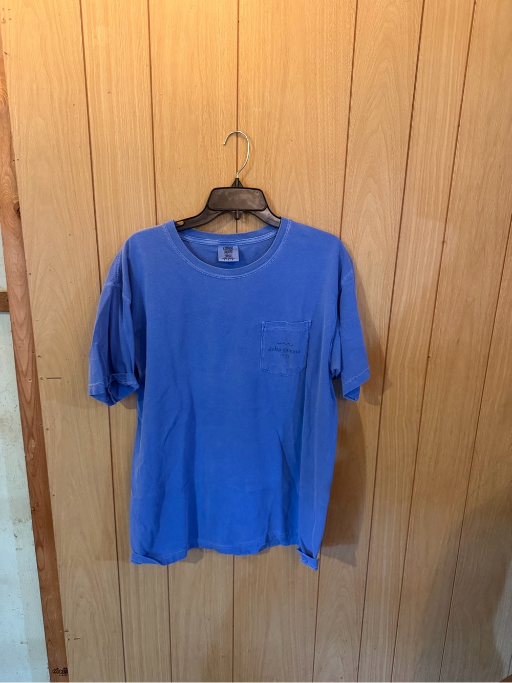 Delta Gamma Classic Pocket Crewneck T-Shirt - Blue